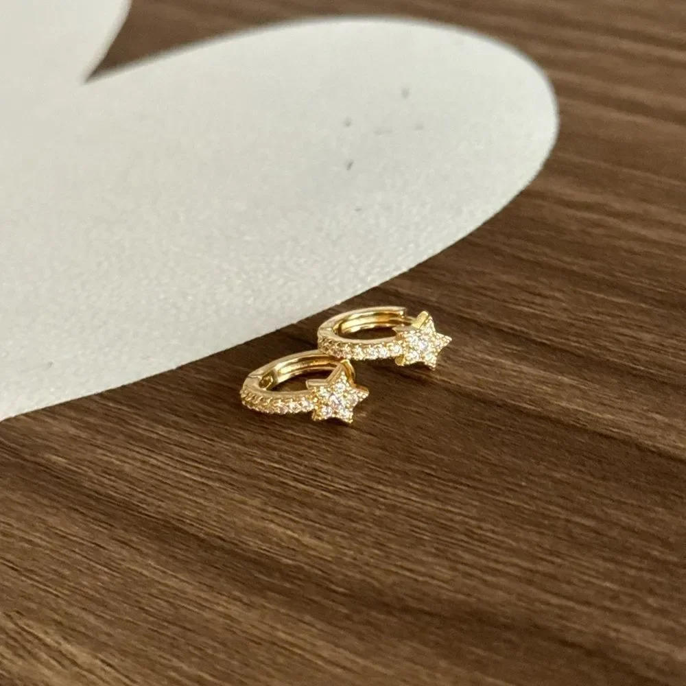 Star Hoop Earrings Q726